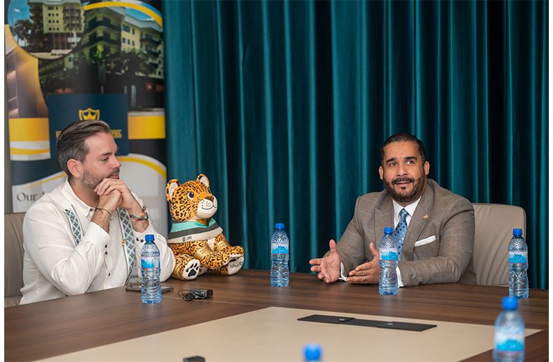 Ambassador of Mexico to Guyana, Mauricio Vizcaino Crespo, and Diplomat at the Embassy of Dominican Republic in Guyana, Joel Encarnacion Bernabel (Delano Williams photo)