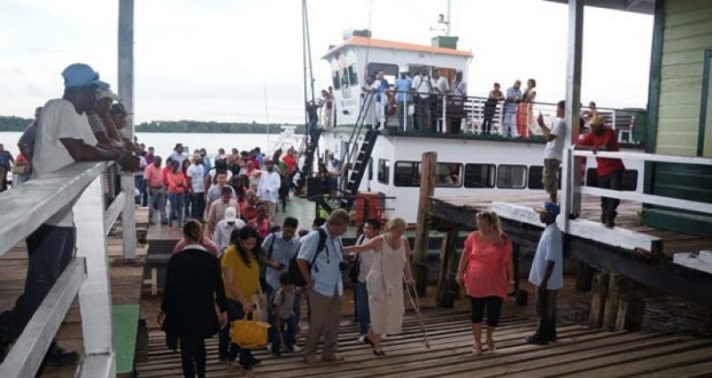 Guests arriving on Fort Island for the inaugural ‘Romancing the Fort’ Dinner