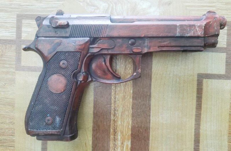 The toy gun used to execute the robbery