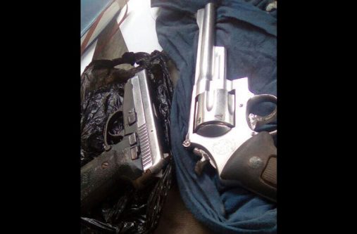 The guns and ammunition that were seized