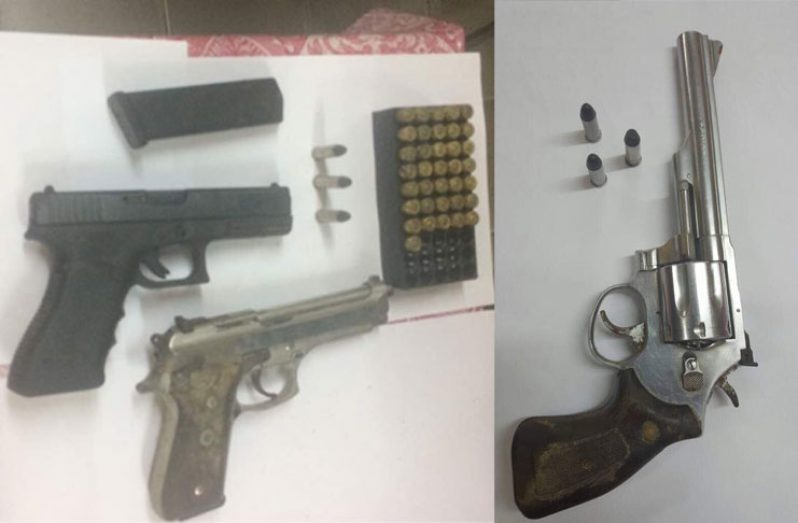 The illegal firearms seized in Georgetown