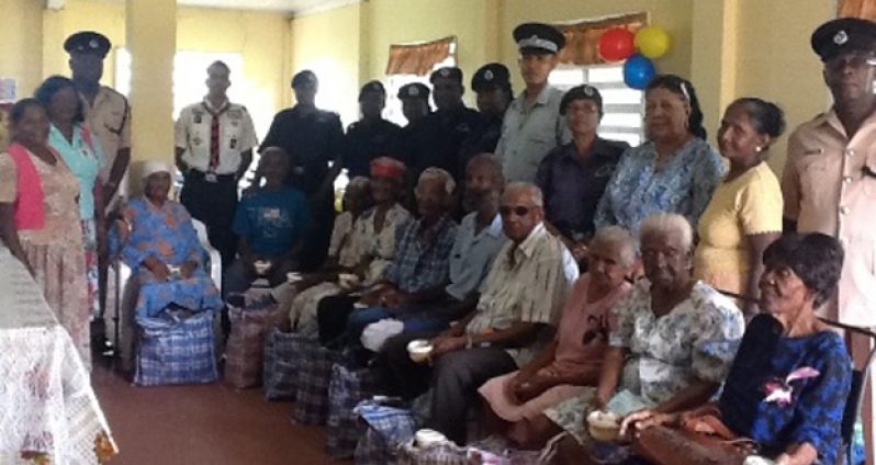 Officers Guy Nurse and Gregory Springer, along with Corporal Randy and the senior citizens