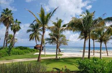 A section of the beautiful beachfront at the Half Moon Hotel