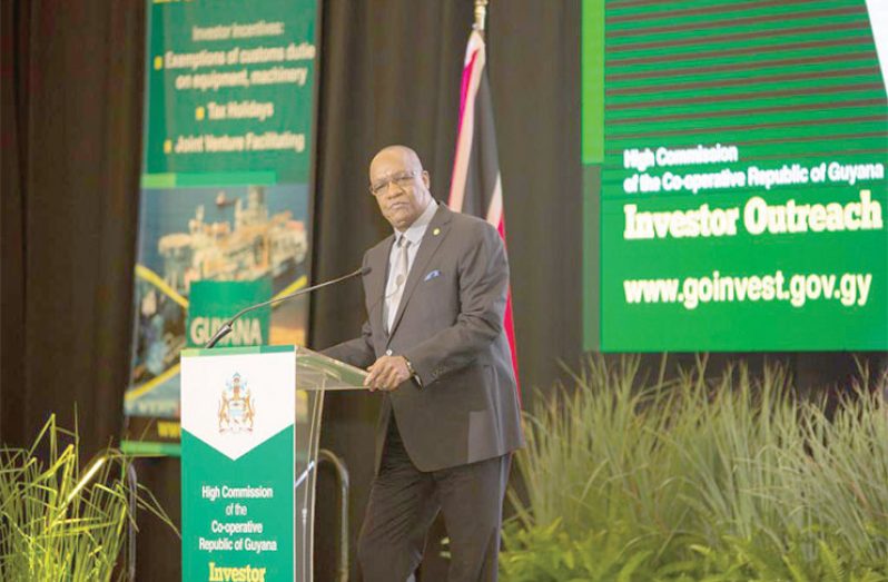 Director-General in the Ministry of the Presidency, Joseph Harmon addresses the forum