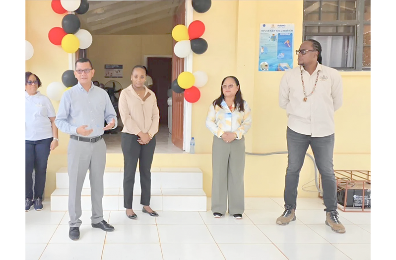 Regional Executive Officer (REO), Marti DeSouza, alongside Minister within the Ministry of Local Government and Regional Development, Pauline Sukhai and Minister within the Ministry of Culture, Youth and Sport, Steven Jacobs