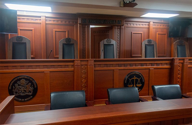 The inside of the courtroom at the new wing of the Court of Appeal building (Japheth Savory photos)