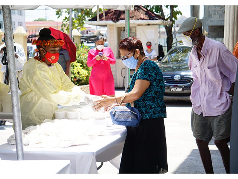 Scenes from Wednesday’s final cuisine drive-through held in the compound of the Ministry of Amerindian Affairs in celebration of Indigenous Heritage Month 2020