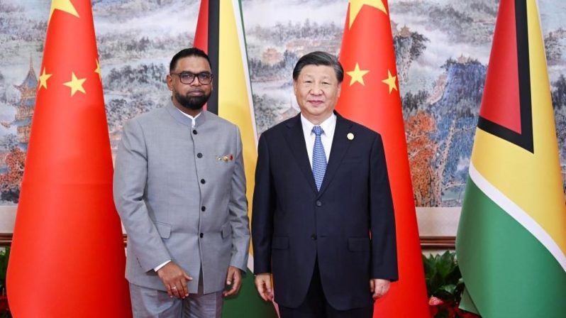 Guyana’s President Irfaan Ali with Chinese President Xi Jinping back in 2023.