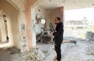 Shadi Jomaa Abu Sheha inside what's left of his home in north of Nuseirat, Gaza (UN)