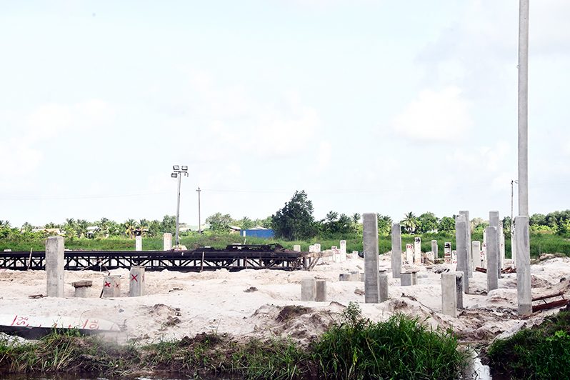 Construction works for the foundation of the AC hotels Marriot is underway and is nearing completion (Adrian Narine photo)