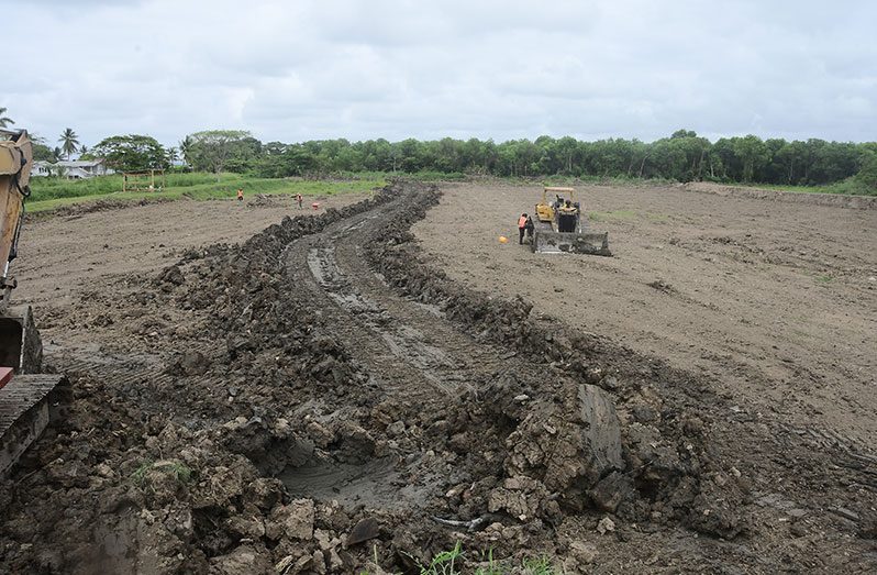 Work ongoing at the site for the Four Points by Sheraton – Marriott hotel, in the Houston area just off the new Mandela-Eccles four-lane highway (Adrian Narine photo)