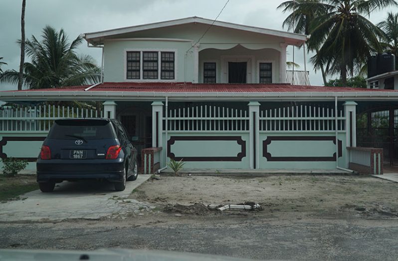 The house at Enmore, East Coast Demerara where Deonarine Singh was arrested on Sunday morning