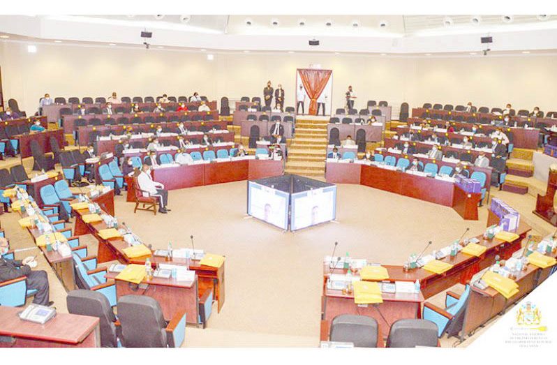 A previous session of the National Assembly at the Arthur Chung Conference Centre (ACCC), Liliendaal, Greater Georgetown