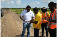 CH&PA CEO Dr Martin Pertab and a team of engineers recently visited the truck stop/parking facility that is being developed within the industrial area of Grove, East Bank Demerara, to inspect the ongoing works and to engage contractors (MoH photos)