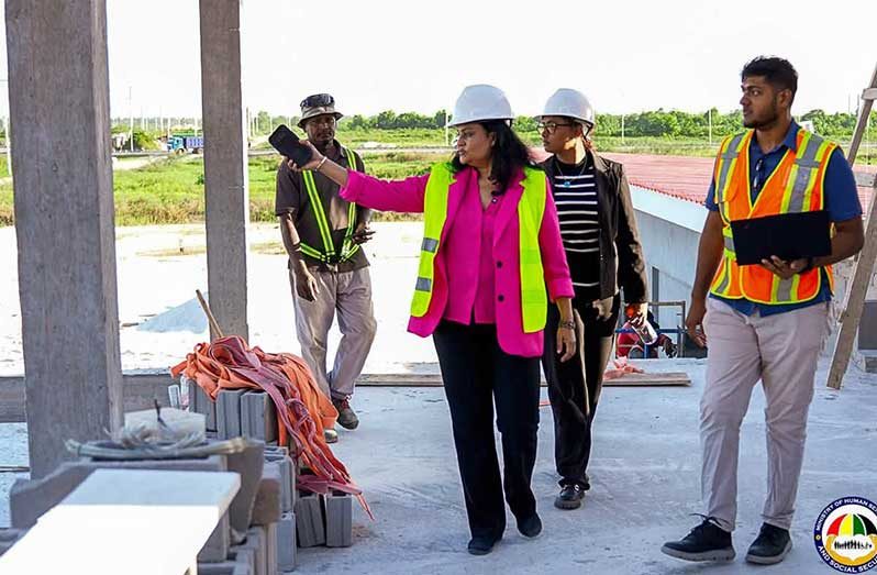 Minister Dr Vindhya Persaud visits the site for the Juvenile Justice Processing Centre