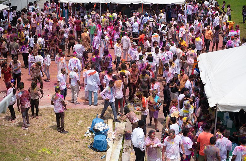 A section of the gathering at the India High Commission’s Annual Holi/Phagwah celebrations at the Georgetown Cricket Club Ground (Delano Williams photos)