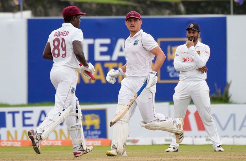 Joshua Da Silva and Nkrumah Bonner frustrated Sri Lanka before lunch, Sri Lanka vs West Indies, 1st Test, Galle, 5th day, November 25, 2021 © Associated Press