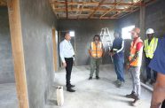 Minister of Housing and Water, Collin Croal, visited the construction site to engage with several contractors involved in the project