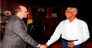 His Excellency President David Granger during his meeting with CARICOM Secretary General, Irwin LaRocque, at the Office of the President yesterday