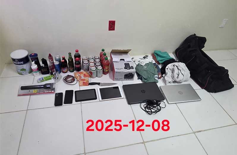 The stolen items recovered