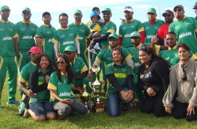 The victorious Jaguar team and supporters.