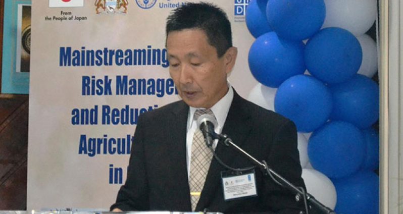 Japanese Ambassador, Mitsuhiko Okada delivering remarks at the event