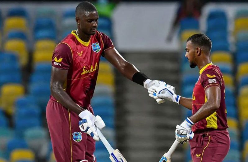 Jason Holder and Nicholas Pooran steadied West Indies  (AFP)