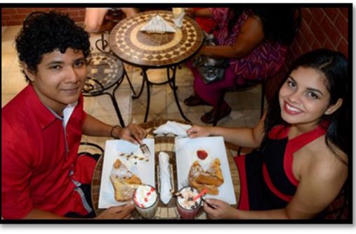 Dining at the elegant Java Coffee Bar and Bistro