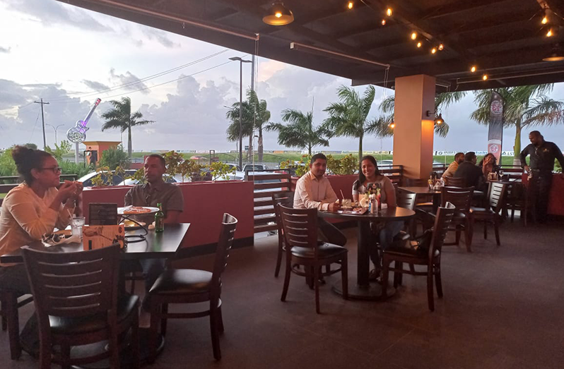 Some of the first patrons to dine at ‘Jaxx on the Patio’