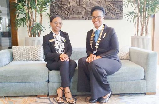 JCI Guyana President Kenisha Lashley with JCI West Indies National President Leycia Samuels