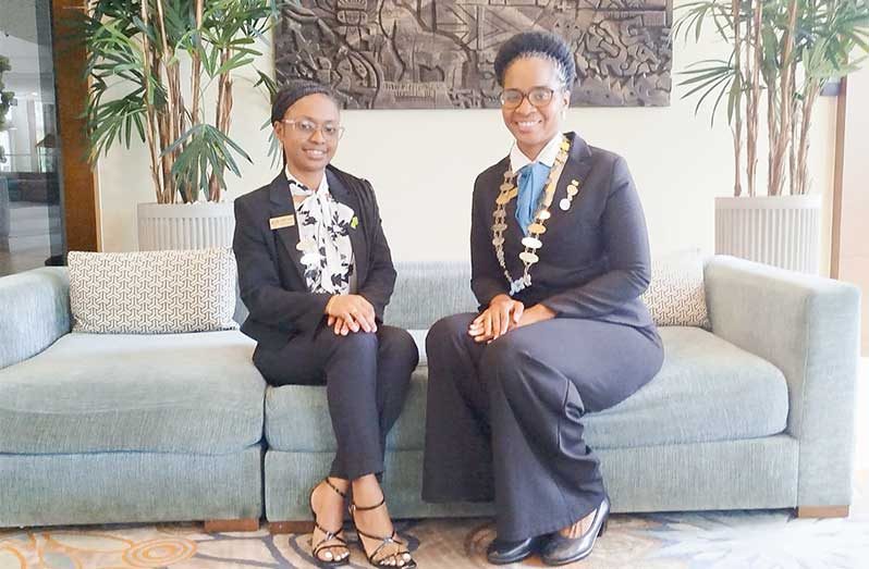 JCI Guyana President Kenisha Lashley with JCI West Indies National President Leycia Samuels
