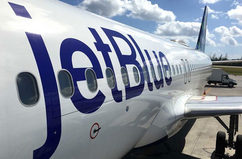 JetBlue livery on one of its aircraft.