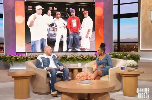 Fat Joe (left) speaks with Jennifer Hudson on The Jennifer Hudson Show.