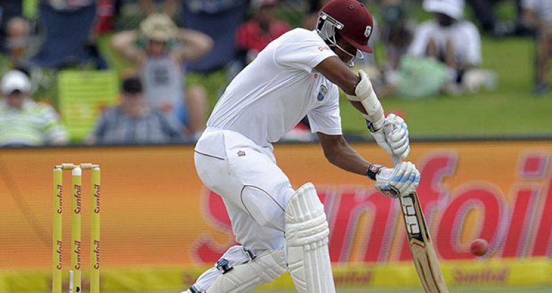 Left-hander Leon Johnson hooks during the third day's play yesterday. (Photo courtesy WICB Media)