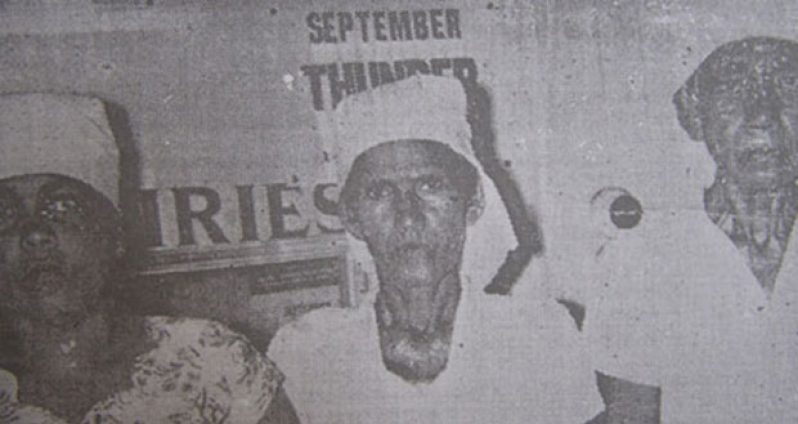 Above: Three women who were injured in the protest that day