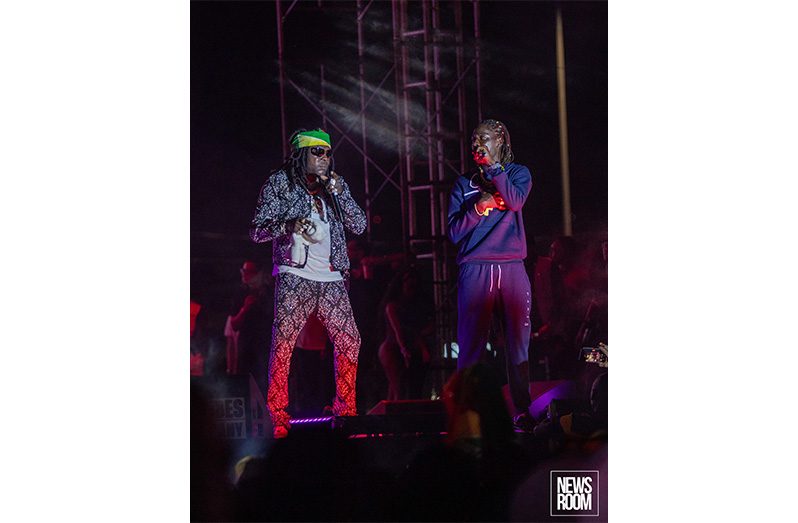 Stehigh on stage with Vybz Kartel (Photo credit: News Room)