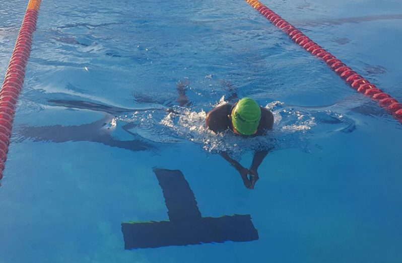 Kenita Mahaica during the 200 SC breaststroke.