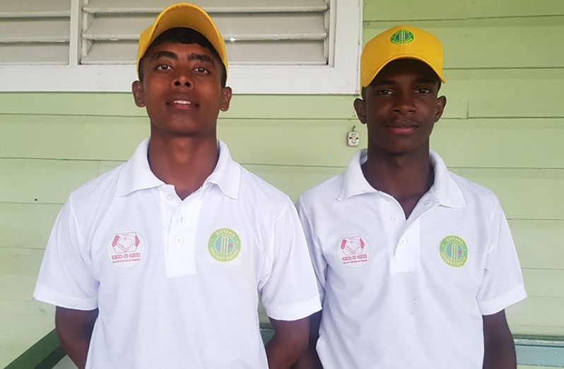 Kevin Christian (right), and Orlando Jailall put on 110 for the first wicket.