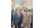 Minister of Labour and Manpower Planning Keoma Griffith with House Democratic Leader Hakeem Jeffries in Washington, D.C. recently