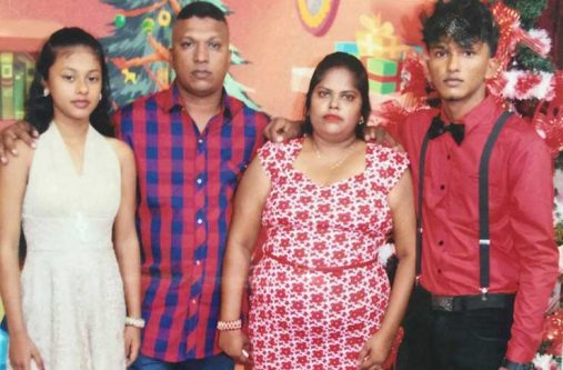 Deonarine Laljit (second left) with his family in happier times