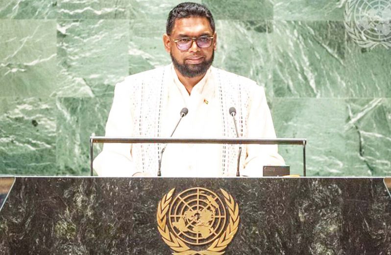 President Ali during his address to the UN General Assembly