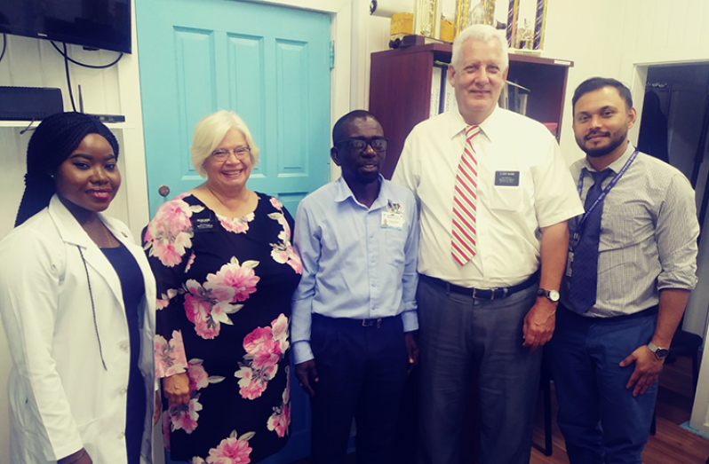Dr. Bobb-Semple, Sister Bohne, Brigidier Lewis, Elder Bohne and Dr. Sugrim