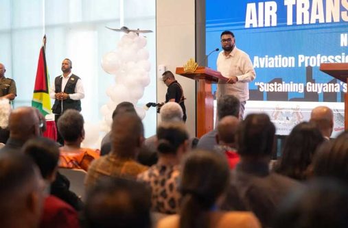 President Dr. Mohamed Irfaan Ali at the launch of the ICAO Next Generation of Aviation Professionals Plus (NGAP+) Programme (DPI photos)