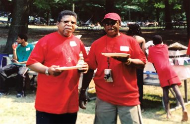 Lawrence Blackmore with his brother Gordon, at a family reunion in New York