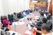 AG and Minister of Legal Affairs, Mohabir Anil Nandlall SC, met with members of the banking and finance sectors on Wednesday to discuss legislative and regulatory issues affecting the industry