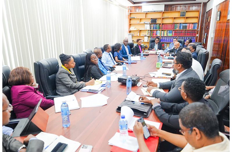 AG and Minister of Legal Affairs, Mohabir Anil Nandlall SC, met with members of the banking and finance sectors on Wednesday to discuss legislative and regulatory issues affecting the industry