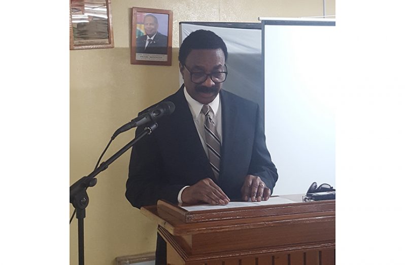 Attorney-General, Basil Williams making his presentation