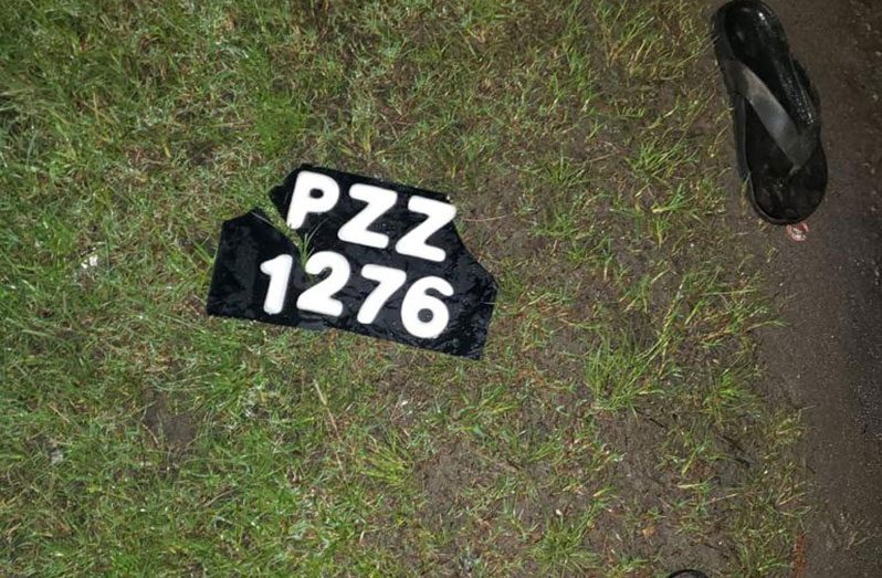 The licence plate that was found at the scene of the accident