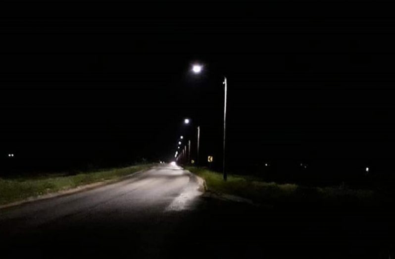 The Soesdyke-Linden Highway is now illuminated