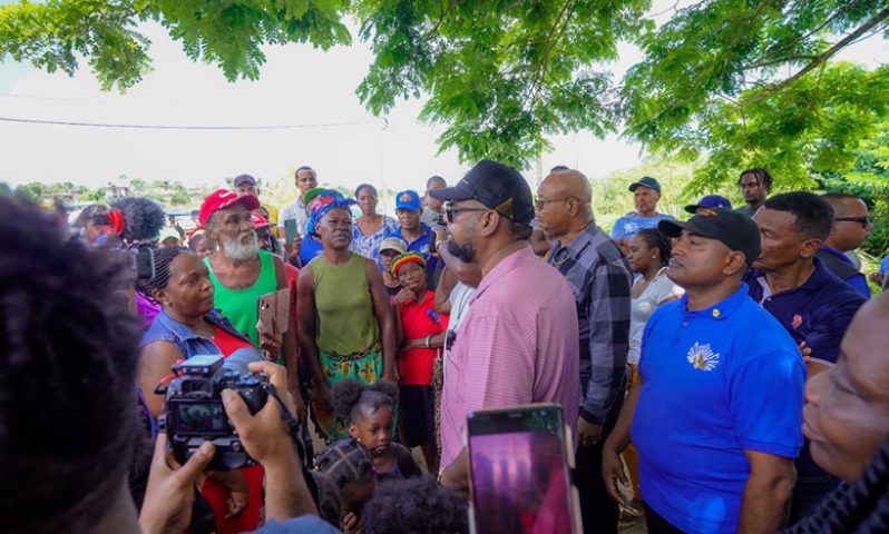 President, Dr. Irfaan Ali meeting with residents in Region 10 (Department of Public Information photo)